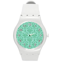 Victorian Teal Ornamental Round Plastic Sport Watch (m) by snowwhitegirl