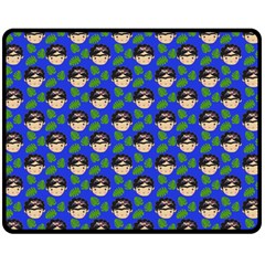 Frida Blue Double Sided Fleece Blanket (medium)  by snowwhitegirl