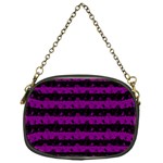 Zombie Purple and Black Halloween Nightmare Stripes  Chain Purse (One Side) Front