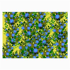 Blue Luminescent Roses Yellow Large Glasses Cloth by snowwhitegirl