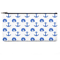 Vintage Face Anchor Blue Pencil Cases by snowwhitegirl