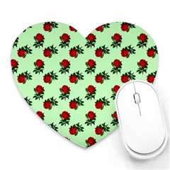 Red Roses Green Heart Mousepads by snowwhitegirl