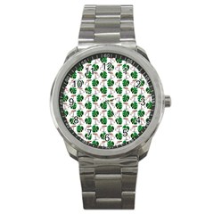 Flamingo Leaf Patttern Sport Metal Watch by snowwhitegirl