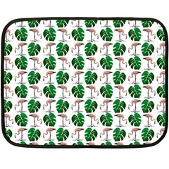 Flamingo Leaf Patttern Double Sided Fleece Blanket (mini)  by snowwhitegirl