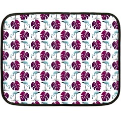 Flamingo Leaf Patttern Blue Double Sided Fleece Blanket (mini)  by snowwhitegirl