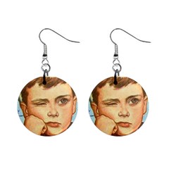 Retro Boy Mini Button Earrings by vintage2030