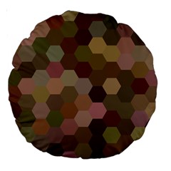 Brown Background Layout Polygon Large 18  Premium Round Cushions by Sapixe