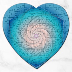 Decorative Background Blue Jigsaw Puzzle (heart) by Sapixe