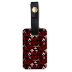 Gothic Woman Rose Bats Pattern Luggage Tags (one Side)  by snowwhitegirl