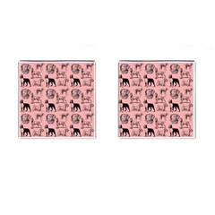 Dog Pattern Pink Cufflinks (square) by snowwhitegirl