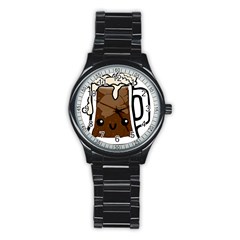 Kawaii Root Beer Float Stainless Steel Round Watch by snowwhitegirl