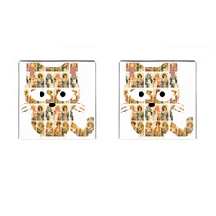 Victorian Girl Labels Cat Cufflinks (square) by snowwhitegirl