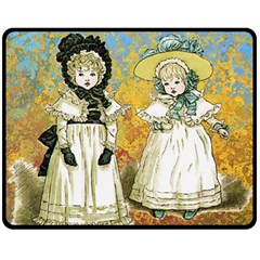 Little Victorian Girls Fleece Blanket (medium)  by snowwhitegirl