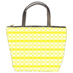 Circles Lines Yellow Modern Pattern Bucket Bag Front