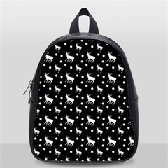 Deer Dots Black School Bag (small) by snowwhitegirl