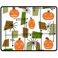 Halloween Mid Century Modern Double Sided Fleece Blanket (medium)  by KayCordingly