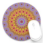 Geometric Flower Oriental Ornament Round Mousepads Front