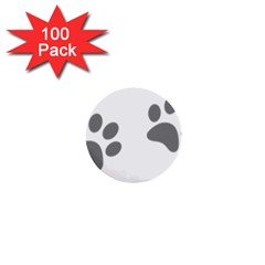 Pets Footprints 1  Mini Buttons (100 Pack)  by Hansue