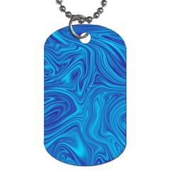 Blue Abstract Pattern Art Shape Dog Tag (one Side) by Nexatart