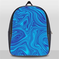 Blue Abstract Pattern Art Shape School Bag (xl) by Nexatart