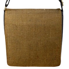 Burlap Coffee Sack Grunge Knit Look Flap Closure Messenger Bag (s) by dressshop