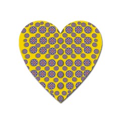 Sunshine And Floral In Mind For Decorative Delight Heart Magnet by pepitasart