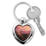 Volcanoes Magma Lava Mountains Key Chains (Heart)  Front