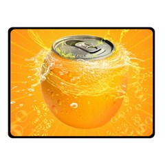 Orange Drink Splash Poster Fleece Blanket (small) by Sapixe