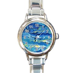 Sunlit Waters Round Italian Charm Watch by lwdstudio