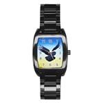 Sunset Owl Stainless Steel Barrel Watch Front