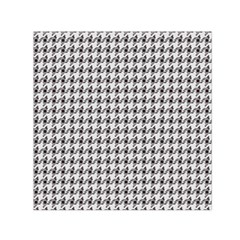 Luv Machine Robot Houndstooth Pattern (grey) Small Satin Scarf (square) by emilyzragz