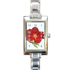 Deep Plumb Blossom Rectangle Italian Charm Watch by lwdstudio