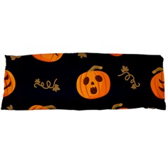 Funny Scary Black Orange Halloween Pumpkins Pattern Body Pillow Case Dakimakura (two Sides) by HalloweenParty