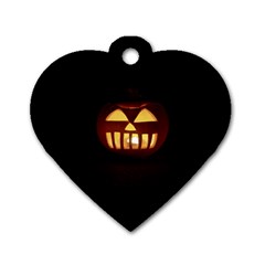 Funny Spooky Scary Halloween Pumpkin Jack O Lantern Dog Tag Heart (one Side) by HalloweenParty