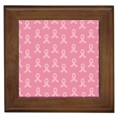 Pink Ribbon - Breast Cancer Awareness Month Framed Tiles by Valentinaart