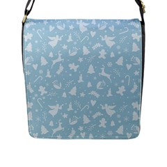 Christmas Pattern Flap Closure Messenger Bag (l) by Valentinaart