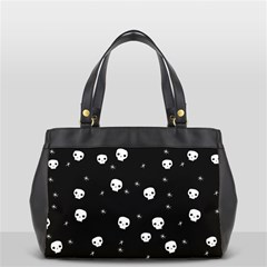 Pattern Skull Stars Halloween Gothic On Black Background Oversize Office Handbag by genx