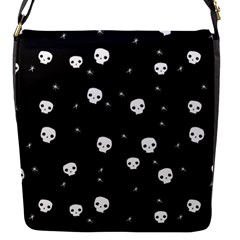 Pattern Skull Stars Halloween Gothic On Black Background Flap Closure Messenger Bag (s) by genx