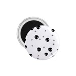 Pattern Skull Stars Handrawn Naive Halloween Gothic black and white 1.75  Magnets Front