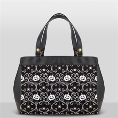 Pattern Pumpkin Spider Vintage Gothic Halloween Black And White Oversize Office Handbag by genx