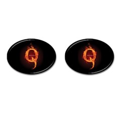 Qanon Letter Q Fire Effect Wwgowga Wwg1wga Cufflinks (oval) by snek