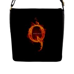 Qanon Letter Q Fire Effect Wwgowga Wwg1wga Flap Closure Messenger Bag (l) by snek