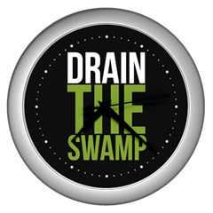 Drain The Swamp Maga Green And Gray Wall Clock (silver) by snek