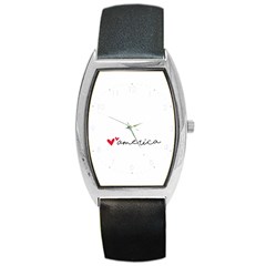 America Usa With Hearts Cursive Sexy Text Barrel Style Metal Watch by snek