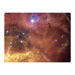 Cosmic Astronomy Sky With Stars Orange Brown And Yellow Double Sided Flano Blanket (mini) by genx