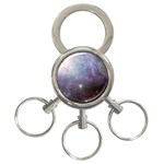 Orion Nebula pastel violet purple turquoise blue star formation  3-Ring Key Chains Front