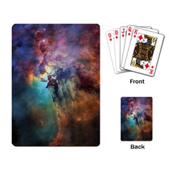 Lagoon Nebula Interstellar Cloud Pastel Pink, Turquoise And Yellow Stars Playing Cards Single Design by genx