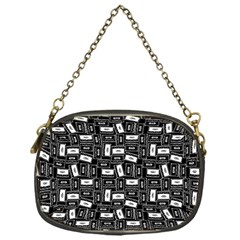 Tape Cassette 80s Retro Genx Pattern Black And White Chain Purse (one Side) by genx