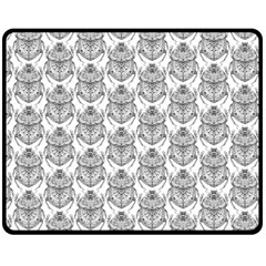 Scarab Pattern Egyptian Mythology Black And White Fleece Blanket (medium)  by genx