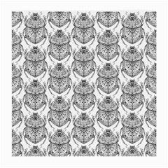 Scarab Pattern Egyptian Mythology Black And White Medium Glasses Cloth (2-side) by genx